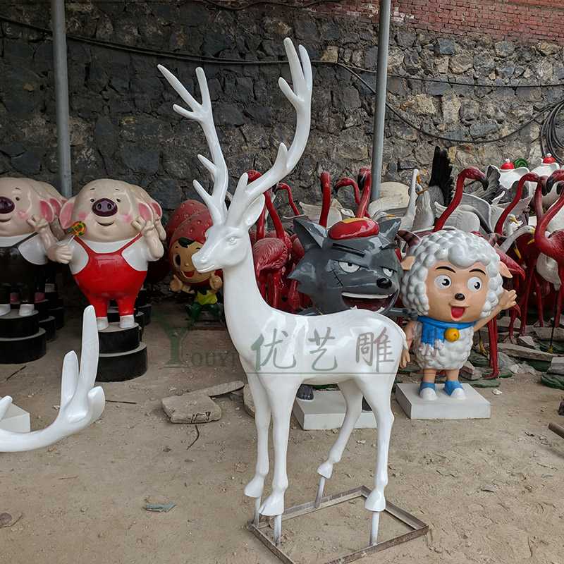 玻璃鋼雕塑加工廠(chǎng),卡通鹿雕塑