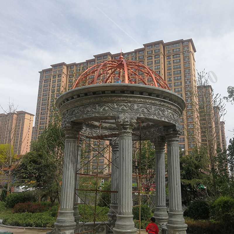 歐式景觀亭子，小區(qū)石雕涼亭，大理石石材亭子