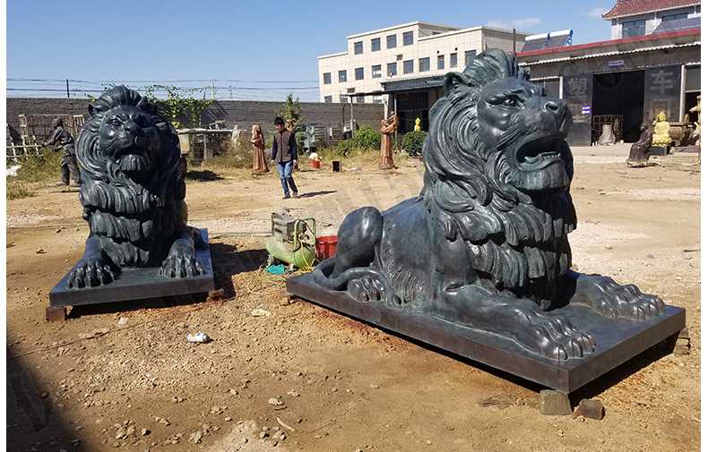 銅雕塑廠家，歐式銅獅子，匯豐銀行銅獅子