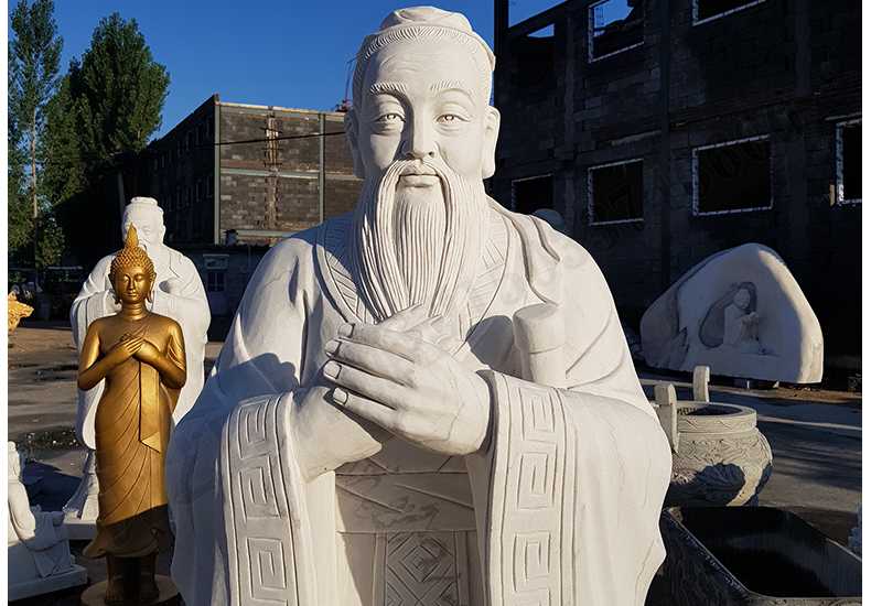 石雕孔子像，大理石孔子像，漢白玉孔子像