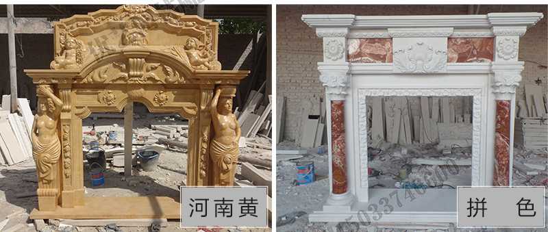 石雕壁爐架款式，定制石雕壁爐架，石雕壁爐架廠家