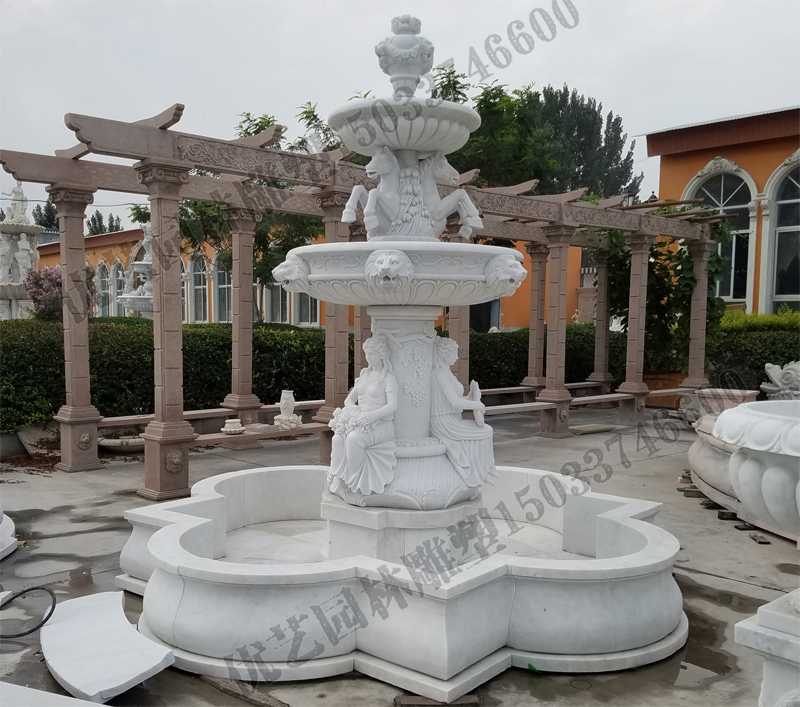 大理石噴泉，歐式人物動(dòng)物噴泉，室外景觀噴泉定制