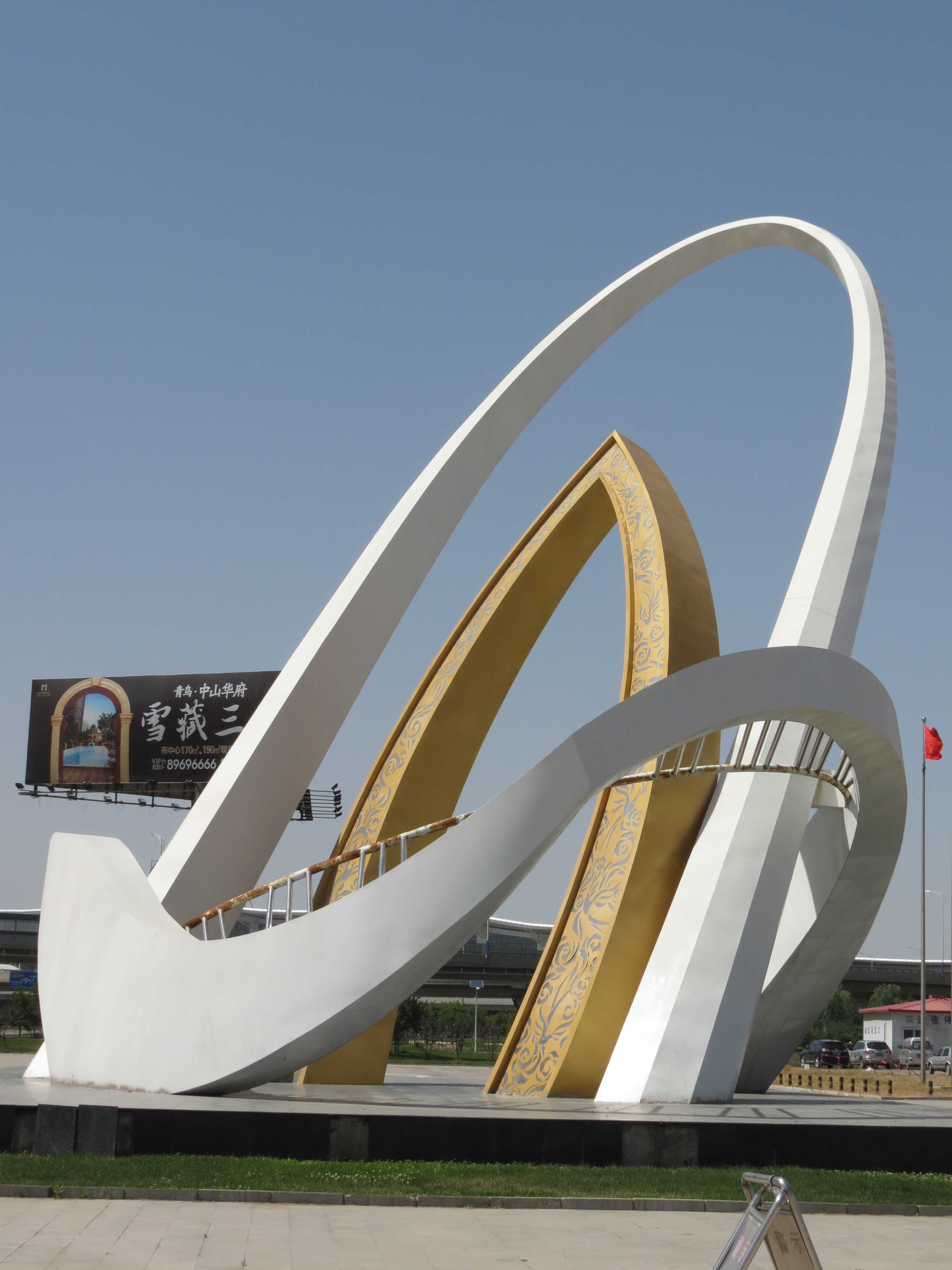 機(jī)場大型雕塑，不銹鋼機(jī)場雕塑，不銹鋼廣場景觀