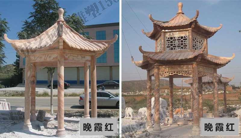 中式大理石涼亭，石雕涼亭廠家，石雕景觀涼亭定制