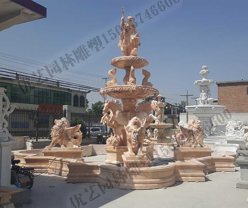 大理石景觀噴泉，歐式大型噴泉，石雕噴泉廠家