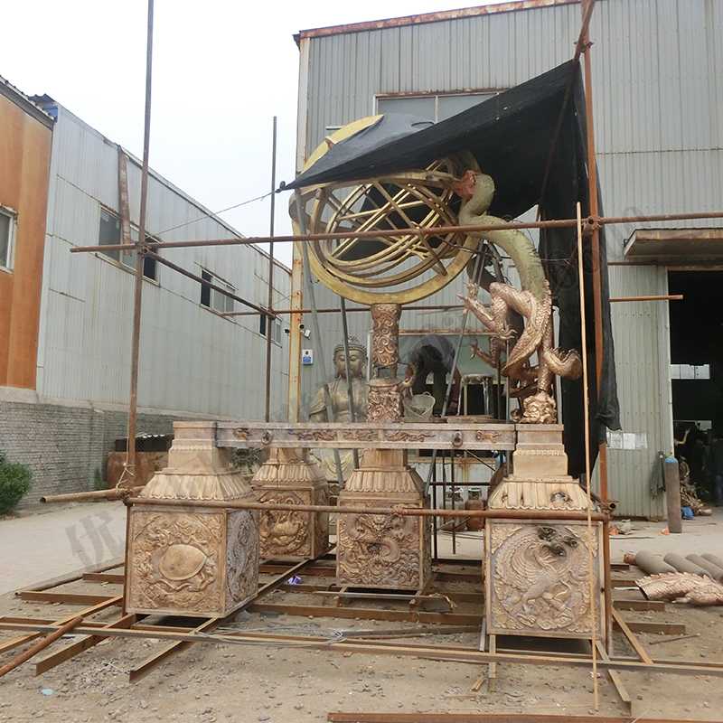 渾天地動(dòng)儀，銅地震儀雕塑，銅地動(dòng)儀景觀