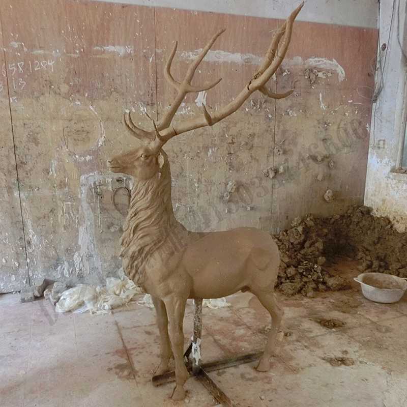 銅鹿泥模，麋鹿泥模，青銅鹿雕塑，銅鹿擺件4.jpg