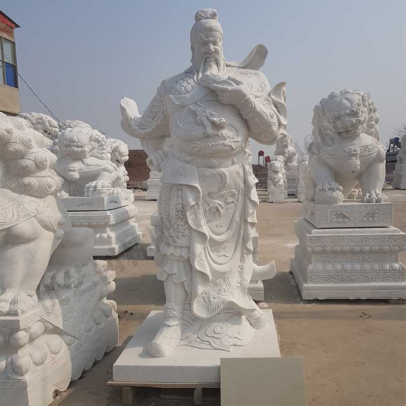漢白玉關(guān)公像，石雕關(guān)公像，大理石關(guān)公雕像，關(guān)羽雕像，河北石雕關(guān)公廠家.jpg