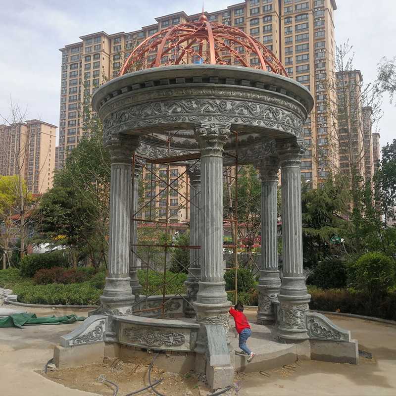 小區(qū)景觀涼亭，大理石亭子安裝