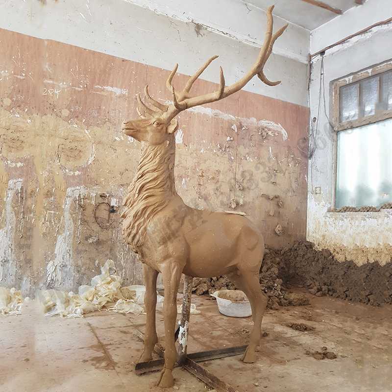 銅鹿模型，銅麋鹿雕塑，麋鹿模型，銅麋鹿泥模1.jpg