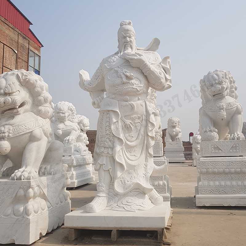 漢白玉關(guān)公像，石雕關(guān)公像，大理石關(guān)公雕像，關(guān)羽雕像，河北石雕關(guān)公廠家2.jpg